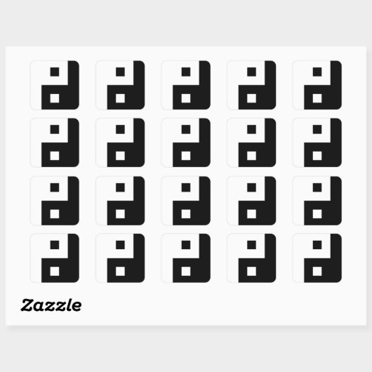 Square Yin Yang Vierkante Sticker (Vel)