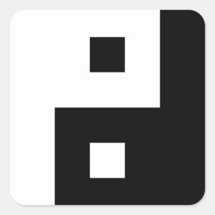 Square Yin Yang Vierkante Sticker
