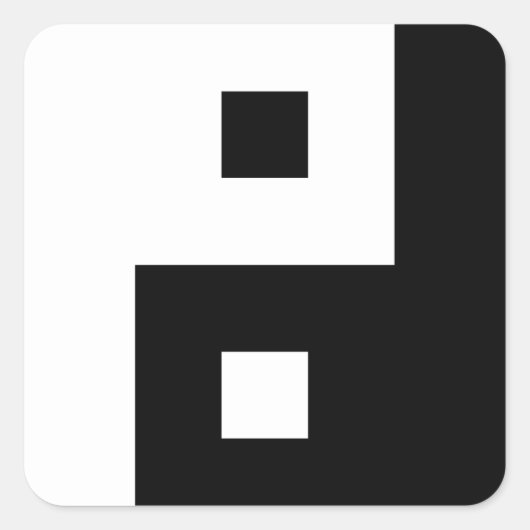 Square Yin Yang Vierkante Sticker (Voorkant)