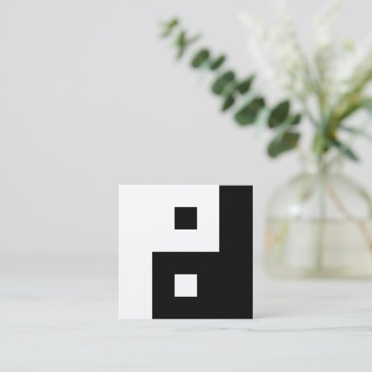 Square Yin Yang Vierkante Visitekaartje (Staand voorkant)
