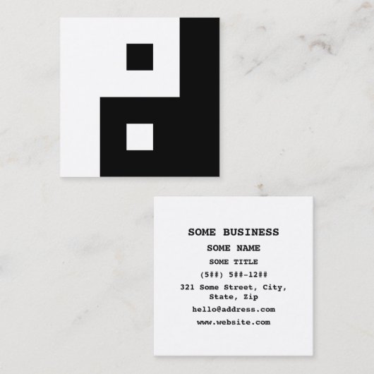 Square Yin Yang Vierkante Visitekaartje (Voorkant / Achterkant)