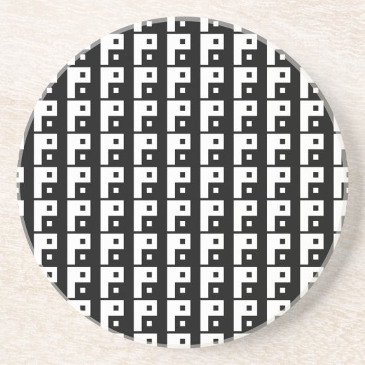 Square Yin Yang Zandsteen Onderzetter (Voorkant)