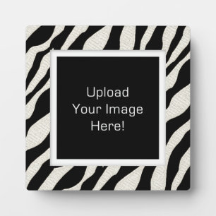 Square Zebra Print Photo Upload Display Plaque Fotoplaat