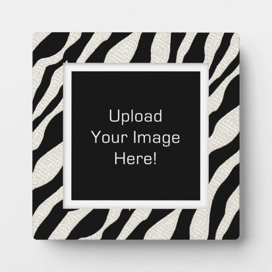 Square Zebra Print Photo Upload Display Plaque Fotoplaat (Voorkant)