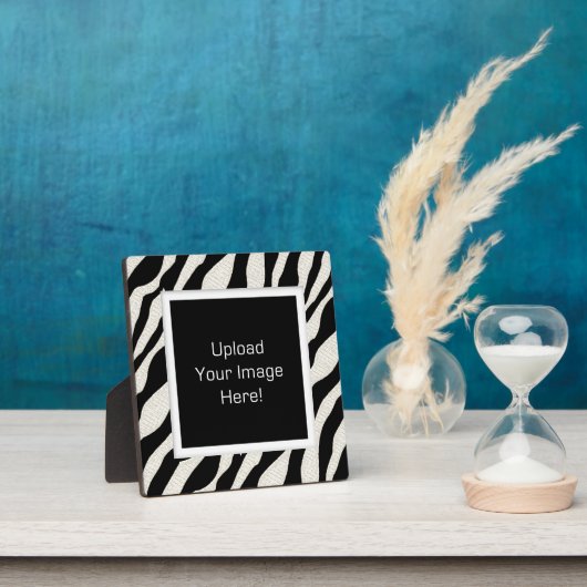 Square Zebra Print Photo Upload Display Plaque Fotoplaat (Insitu)