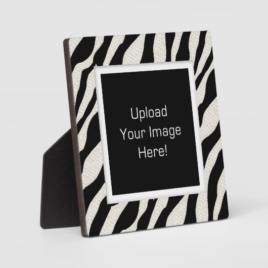 Square Zebra Print Photo Upload Display Plaque Fotoplaat (Voorkant)