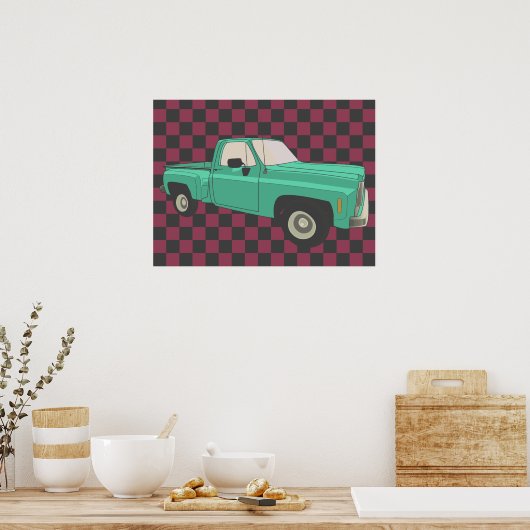Squarebody, GMC, Chevy C10, pick-up truck, stepsid Poster (Keuken)