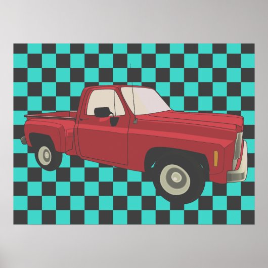 Squarebody, GMC, Chevy C10, pick up truck,stepside Poster (Voorkant)