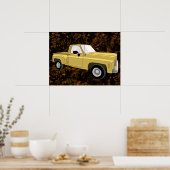 Squarebody, pick-up, GMC, Chevy C10, afbeelding Poster (Keuken)