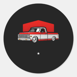 Squarebody pick-up vrachtwagen verlaagd auto's ronde sticker