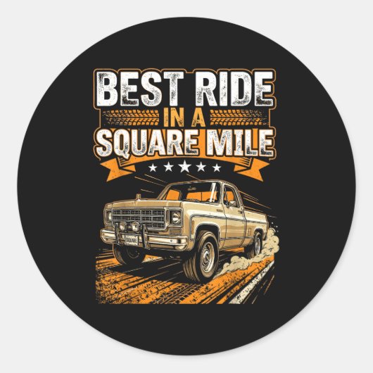 Squarebody Truck  Ronde Sticker (Voorkant)