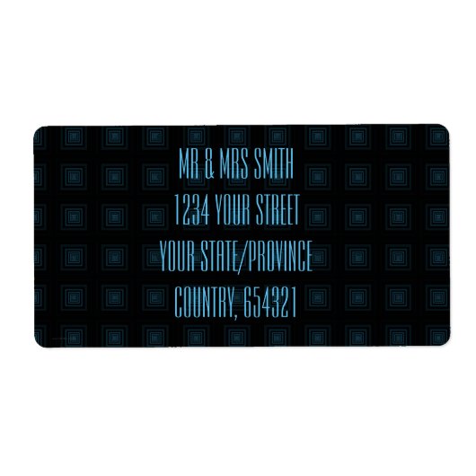 Squareceptie (Square Pattern) Blauw Etiket (Voorkant)