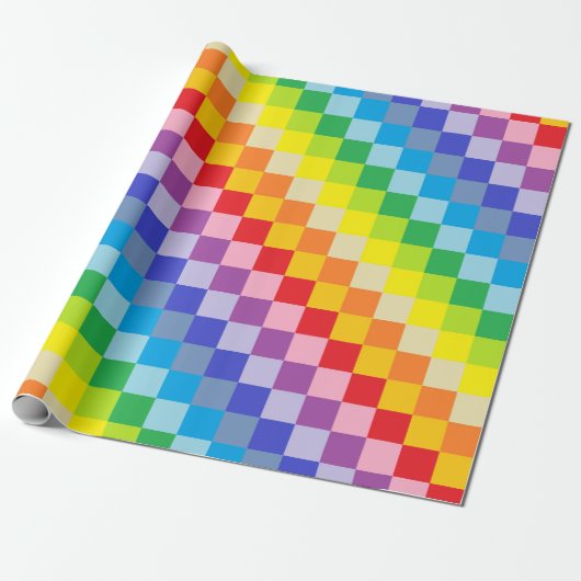 Squared Broader Spectrum Rainbow Cadeaupapier (Uitgerold)