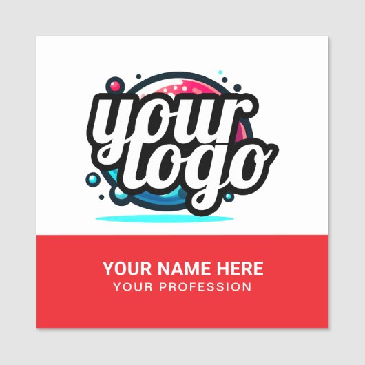 Squared Cool Employee Pin Name Tag Magnetic Logo (Voorkant)