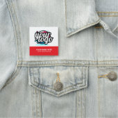 Squared Cool Employee Pin Name Tag Magnetic Logo (In situ)