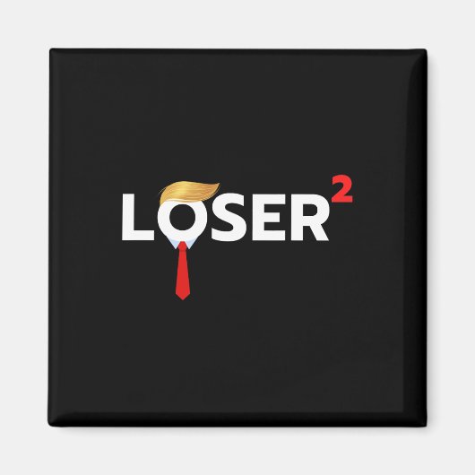 Squared Funny Anti-Trump 2024 Nope Niet opnieuw T- Magneet (Voorkant)