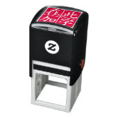 Squared Inverted Custom Chinees met Lines Red Zelfinktende Stempel (Product)