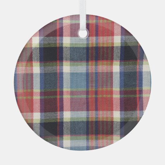 Squared Textile Textuur Achtergrond. Glas Ornament (Voorkant)