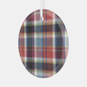 Squared Textile Textuur Achtergrond. Glas Ornament (Voorkant links)