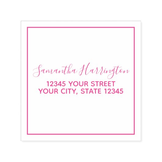 SquarePersonalized Address Zelfinktende Stempel (Design)