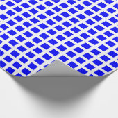 Squares 02 - Blauw op wit Cadeaupapier (Hoek)
