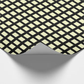 Squares 02 - Bleek geel op zwart Cadeaupapier (Hoek)