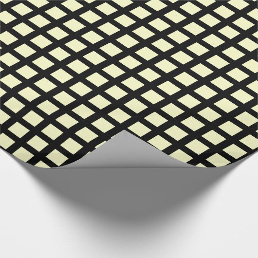 Squares 02 - Bleek geel op zwart Cadeaupapier (Hoek)