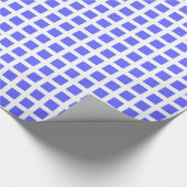 Squares 02 - Electric Blue op White Cadeaupapier (Hoek)