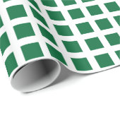 Squares 02 - Forest Green on White Cadeaupapier (Rol Hoek)