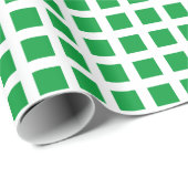 Squares 02 - Grass Green on White Cadeaupapier (Rol Hoek)