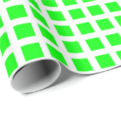 Squares 02 - Green on White Cadeaupapier (Rol Hoek)