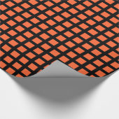 Squares 02 - Herfst Sinaasappel op zwart Cadeaupapier (Hoek)