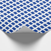 Squares 02 - Navy Blue op White Cadeaupapier (Hoek)
