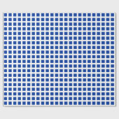 Squares 02 - Navy Blue op White Cadeaupapier (Vlak)