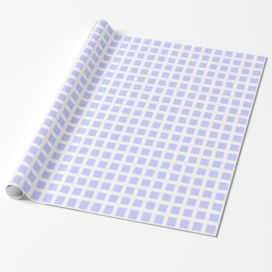 Squares 02 - Powder Blue op White Cadeaupapier (Uitgerold)