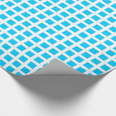 Squares 02 - Sky Blue op White Cadeaupapier (Hoek)