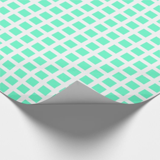 Squares 02 - Turquoise op White Cadeaupapier (Hoek)