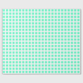 Squares 02 - Turquoise op White Cadeaupapier (Vlak)