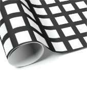 Squares 02 - White on Black Cadeaupapier (Rol Hoek)