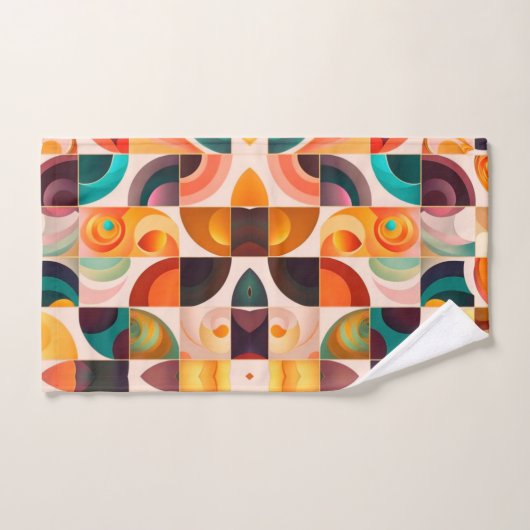 Squares Abstract Retro Modern Collectie Bad Handdoek (Handdoek)