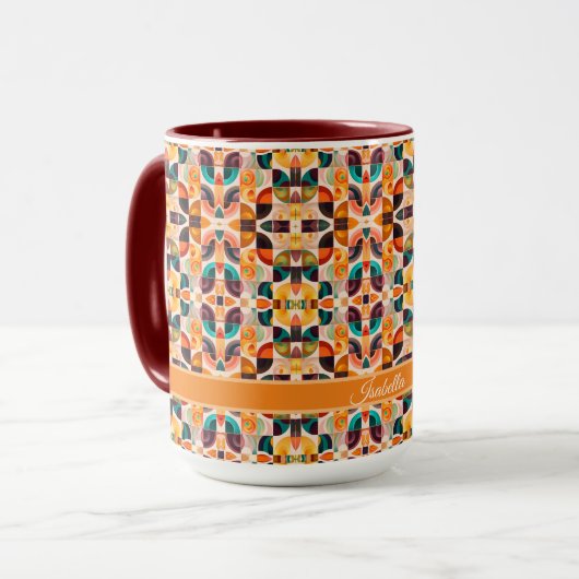 Squares Abstract Retro Modern Collectie Mok (Voorkant links)