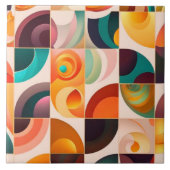 Squares Abstract Retro Modern Collectie Tegeltje (Voorkant)