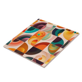 Squares Abstract Retro Modern Collectie Tegeltje