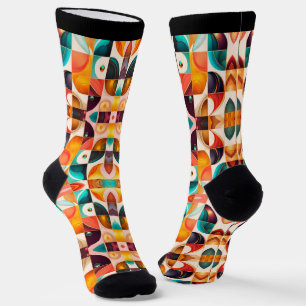 Squares Abstract Retro Populair Collectie Sokken