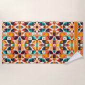 Squares Abstract Retro Populair Collectie Strandlaken (Voorkant)