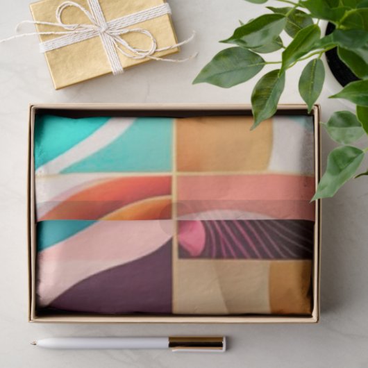 Squares Abstract Retro Populair Collectie Tissuepapier (Geschenk)