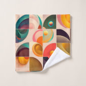 Squares Abstract Retro Trendy Collectie Bad Handdoek (Wasdoekje)