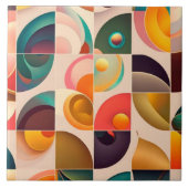 Squares Abstract Retro Trendy Collectie Tegeltje (Voorkant)