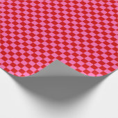 Squares Checker Small DIY Colors Red Hot Pink Cadeaupapier (Hoek)