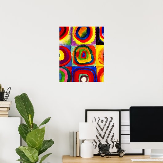 Squares Concentric Circles Farbstudies Kandinsky Poster (Thuiskantoor)